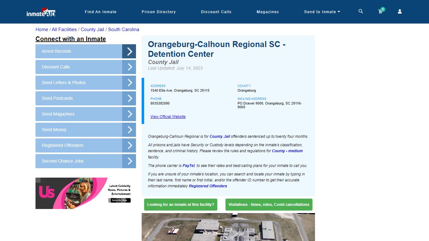 Orangeburg-Calhoun Regional SC - Detention Center - Inmate Locator ...